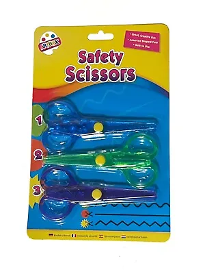 £2.89 • Buy Novelty 3 Pack Safety Scissors Stationery Kids Children Crafts Art School