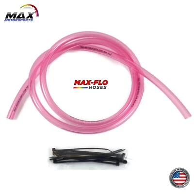 $10.95 • Buy 4' Ft X 1/4  ID X 3/8  OD CLEAR PINK POLYURETHANE Gas Fuel Line Hose Tubing