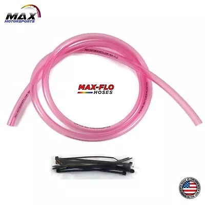 4' Ft X 1/4  ID X 3/8  OD CLEAR PINK POLYURETHANE Gas Fuel Line Hose Tubing • $10.95