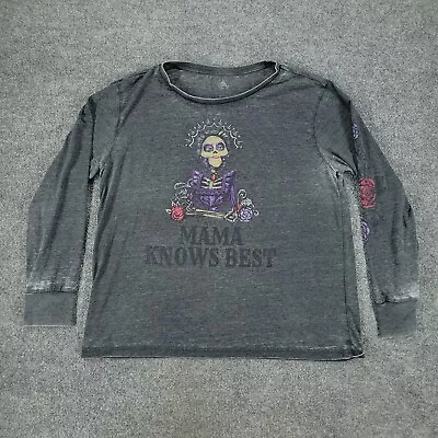 Disney Shirt Women's 3XL Gray Pixar Coco Mama Knows Best Graphic Tee Long Sleeve • $10.99