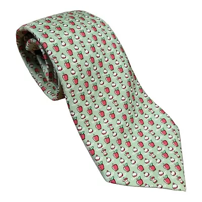 Vineyard Vines Boys Silk Tie (3.25x51) Bobbing For Apples Green Shep & Ian • $18.99