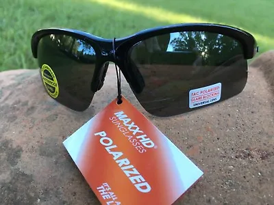 Maxx HD Sunglasses Domain HDP Black Golf Fishing Polarized Smoke 2018 Lens • $19.95
