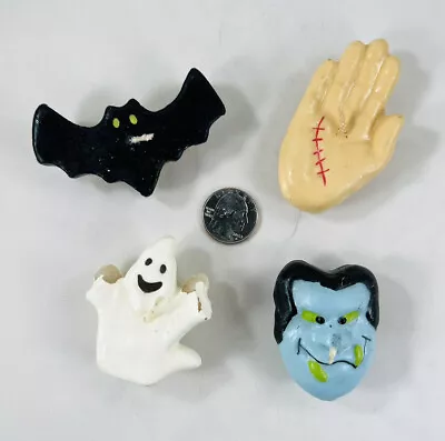 Set Of 4 Halloween Themed Floating Candles Bat/Hand W/Scar/Ghost/Dracula Face • $7.95