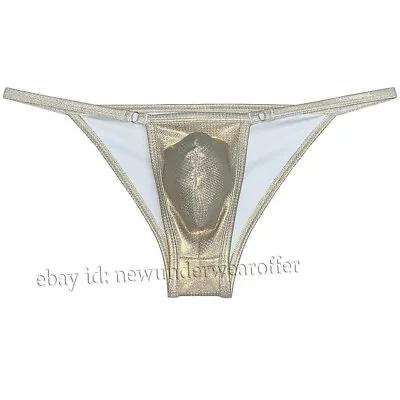 Men's Shiny Metallic Bikini Briefs Underwear Soft & Stretch String Cheeky Pants • $7.44