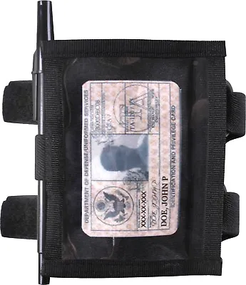 ID Armband Holder Black Identification Uniform Card Pass School Duty Military • $11.99