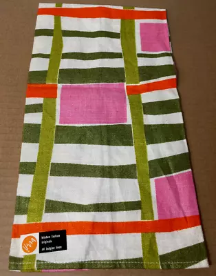 Vintage VERA NEUMANN Belgian Linen Kitchen Towel Retro Abstract Colors • $9.55