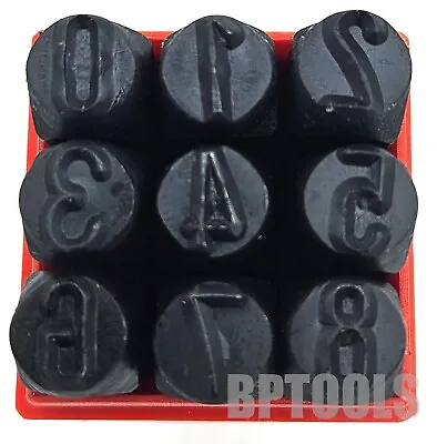 9pc 3/8  10MM Number Stamp Punch Set Hardened Steel Metal Wood Leather • $17.99