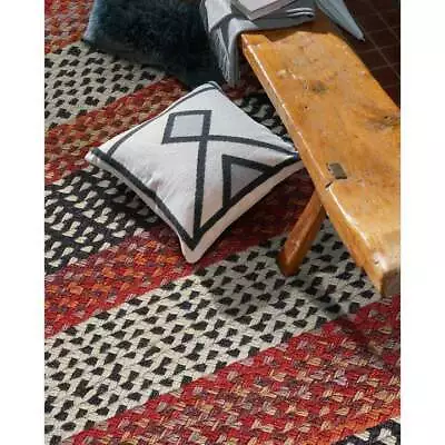 $192 • Buy Capel Rugs Drifter Cross Sewn Wool Blend Spice Red Multi Country Braided Rug 