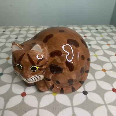 Quail Ceramics ‘George’ Curled Up Loaf Mode Ginger Patch Cat 4”  • £8.09