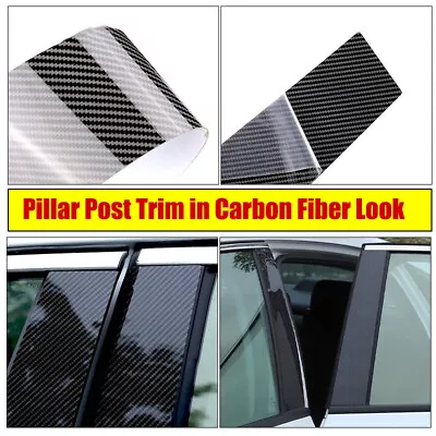 6X Carbon Fiber Window Pillar Post Decal Trim Cover For Dodge Charger 2006-2010 • $13.99