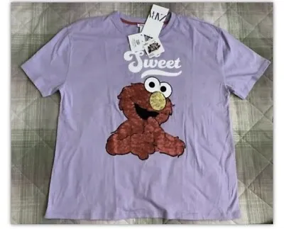 £8.99 • Buy Zara Sequin Elmo Sesame Street T-shirt. Mauve. Size S