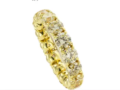 Men's Diamond 18k Yellow Gold Eternity Band Ring Size 9 • $9500