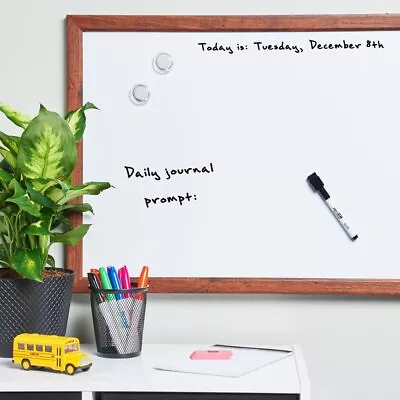 Magnetic Dry Erase White Board With Wooden Frame Easy To Write & Clean 17 X23  • $20.40