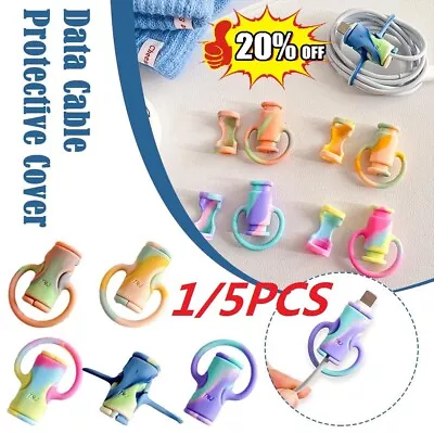 £2.71 • Buy 1/5Pcs Mini 2 In 1 Data Cable Protector Cover,Cute Cable Winder Protection Tool