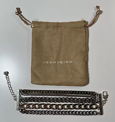 JENNY BIRD Austin Cuff Braclet Mixed Metals Stacked Layered Chain New In Pkg. • $29.99