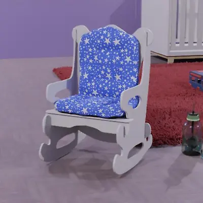 Blue Rocking Chair Wooden Toddler Reading Chair Baby Montessori Rocker Chair • £96.50