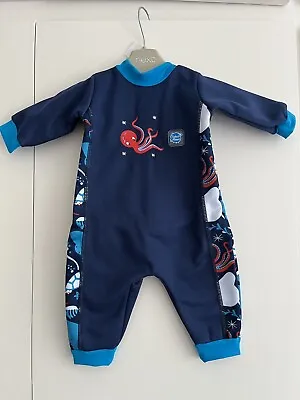 Baby Boys Splash About Warm In One Swim 0-3 Months Blue Sea Life Octopus BNWT • £19.99