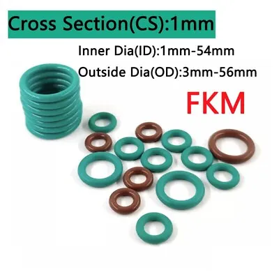 £1.90 • Buy Cross Section 1mm FKM O-Rings Metric ID 1 Mm To 54 Mm Rubber Oil Resistant Seals