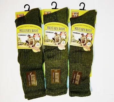 £11.98 • Buy 3 Pairs Mens Army Long Military Thermal Warm Thick Winter Socks Olive Size 6-11 
