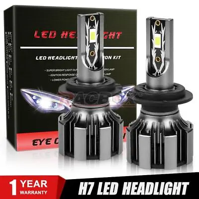2x H7 LED Headlight Bulb Kit High-Low Beam 120W 25000LM Super Bright 6000K White • $13.98