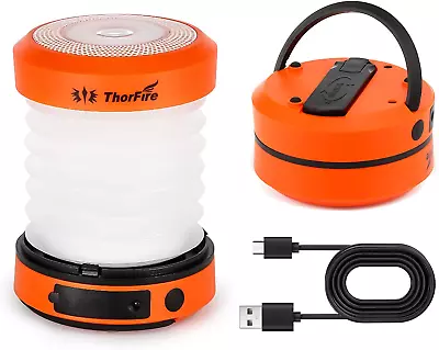 LED Camping Lantern Lights Hand Crank USB Rechargeable Lanterns Collapsible Mini • $28.16