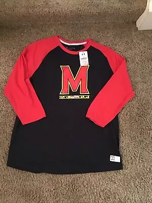 Mens University Of Maryland Under Armour Long Sleeve Shirt Loose Fit Sz 3 XL • $30.50