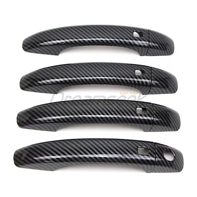 Carbon Fiber Style Door Handle Cover For Audi A4 Q5 Q3 2012-18 W/ Smart Key 4Pcs • $33.99