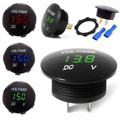 Digital Voltage Volt Meter Motorcycle Car LED Panel Display Voltmeter DC 12V-24V • £5.79