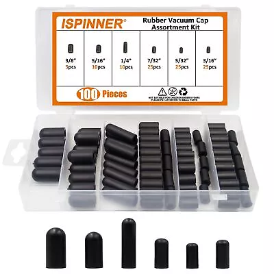 Rubber Vacuum Caps Plug Kit 100 PCS Assorted Vacuum Plugs Hose End Caps • $11.73