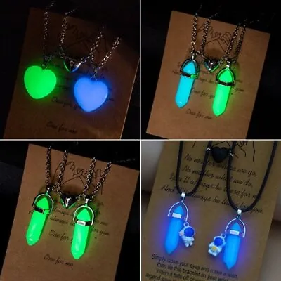 Natural Stone Glow In The Dark Luminous Pendant Necklace Women Friendship  Gift • £3.18