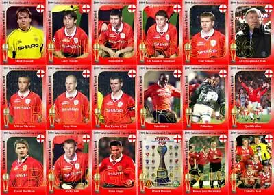 Manchester United 1999 Intercontinental Cup Winners Football Trading Cards • £5.75