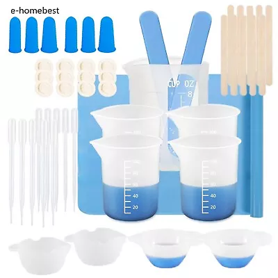 Large Silicone Epoxy Resin Mixing Measuring Cups Tools DIY Casting Jewelry Kits • $9.97