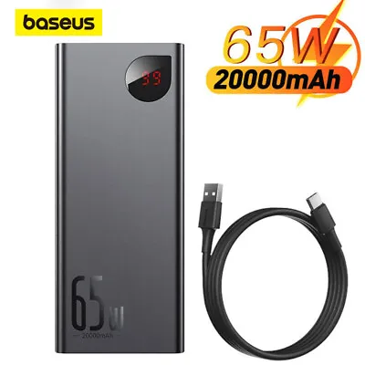 $49.99 • Buy Baseus Power Bank 65W 20000mAh Laptop Portable Fast Charger Battery For MacBook
