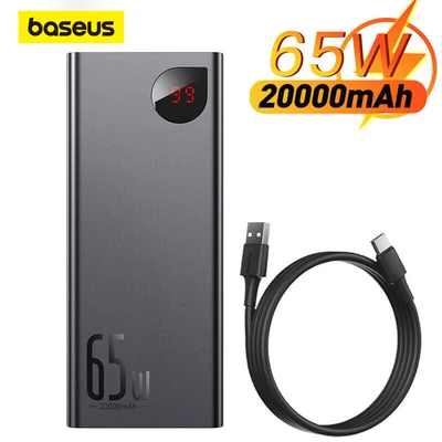 $49.99 • Buy Baseus Power Bank 65W 20000mAh Laptop Portable Fast Charger Battery For MacBook