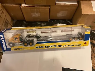 First Gear  1:50 Mack Granite MP Semi Tractor With Lowboy  Trailer KOMATSU • $110