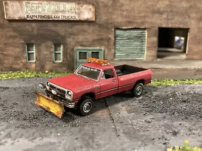 1991 Dodge Ram 250 Rusty Weathered Custom 1/64 Diecast Snow Plow Truck 4x4 • $32.95