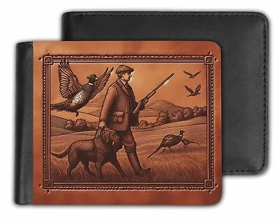 Mens Vegan Leather Hunting  Unique Art Design Wallet Gift • £15