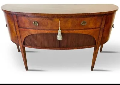 Regency Burl Mahogany Sideboard Antique Mahogany Banded Demilune Buffet Server • $975