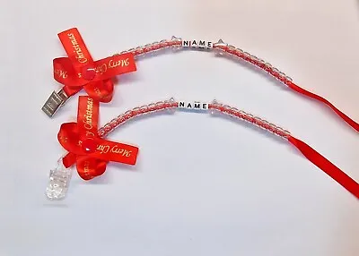 Christmas Personalised Dummy Clip. Any Name. Any Colour. Plastic Metal Clip • £3.10