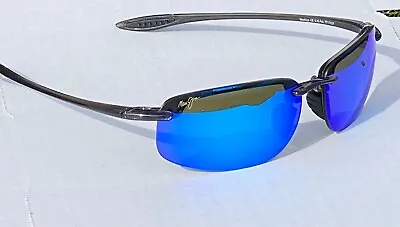 Brand New Maui Jim Ho'okipa Smoke Grey Frame/Blue Hawaii Polarized Lenses • $129.73