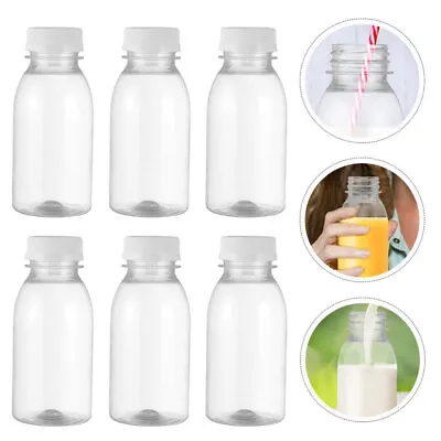 24X Mini Juice Bottles 100ml Plastic Bottles Clear Drink Containers With Lids • £15.99