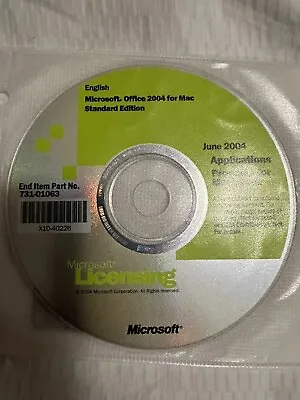 Microsoft Office 2004 For Mac No Key • $5