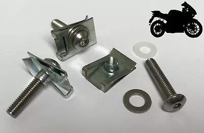 £7.78 • Buy 10x MOTORCYCLE STAINLESS BUTTON HEAD 5MM M5 FAIRING BOLTS CHIMNEY LUG NUTS CLIPS