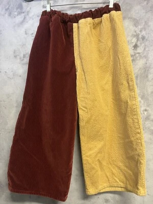 $40.49 • Buy Vintage Pandamonium Corduroy Pants Womens 26 Inches Color Block Maroon Yellow
