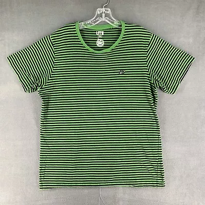 UT Uniqlo X Monster Hunter Shirt Adult XL Green Striped 10th Anniversary Mens • $11.20