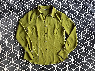 Habitat Clothes To Live In Womens Green Long Sleeve Button Up Blouse Top Size M • $10.52