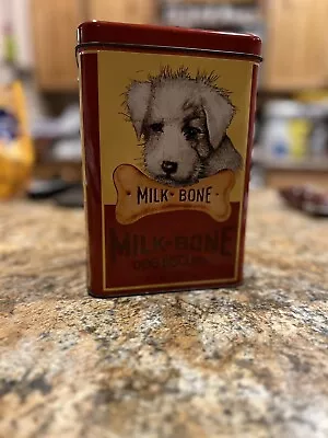 Vintage Milk-Bone Dog Biscuits Collector 16 Oz Tin Cannister 1995 Limited Ed. • $24.99