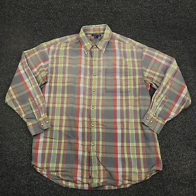 Mckenzie Tribe Shirt Adult Large Gray & Red Plaid Snap Button Up Casual Mens • $17.99