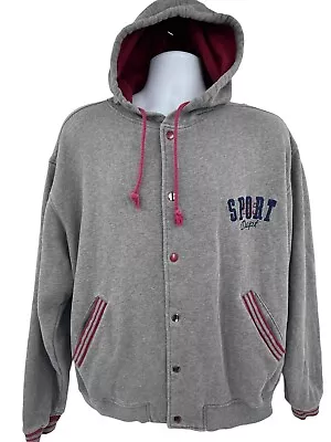 Vtg Gap Athletic Sport Dept Snap Front Hoodie Sweatshirt Jacket Mens Size Large • $58.99