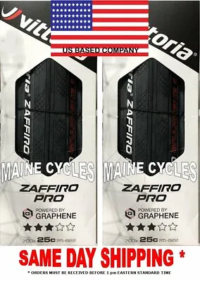 Vittoria Zaffiro Pro G 2.0 Graphene Clincher 700 X 25 All Black  USA Based • $33.90